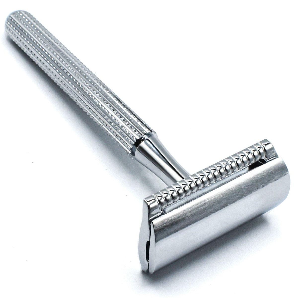 Parker Unisex Textured Long Handle Three piece Safety Razor with new Parker head