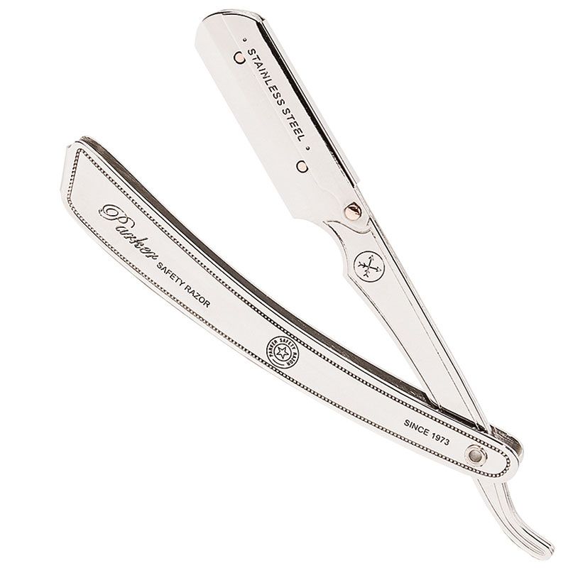 Heavy-Duty Stainless-Steel Handle Clip Type Barber/Straight Razor