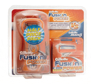 Gillette Fusion Rakhyvel + Rakblad 4 - Pack - Gillette